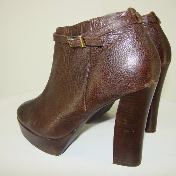 LIEBESKIND WOMENS BROWN LEATHER ANKLE BOOTS SIZE 38 / US 7.5 C122 - Picture 3 of 13